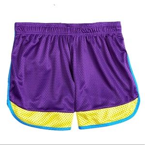 NWT X-Pro Athletic Purple Yellow & Blue Active Running Exercise Gym Sport Shorts